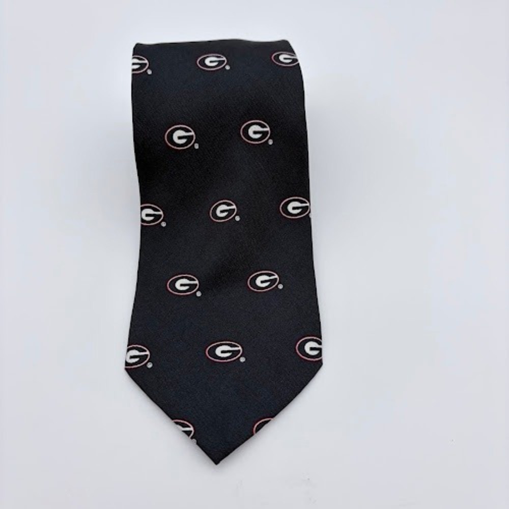 Eagles Wings Georgia Bulldogs Necktie Mens OS Black Logo Print Silk Classic